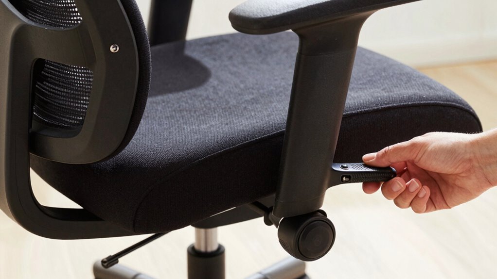 adjust seat and armrest positions