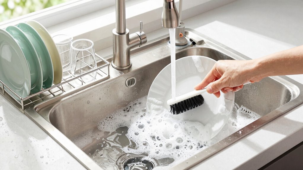 avoid water waste during dishwashing