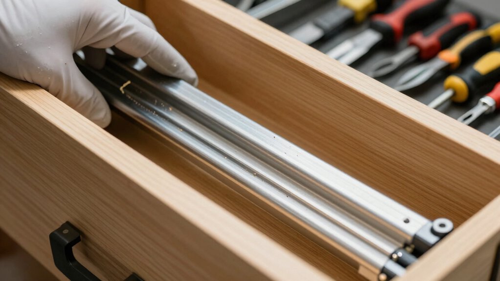 clean and lubricate drawer tracks