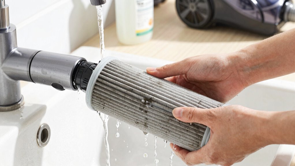 clean and restore vacuum filter