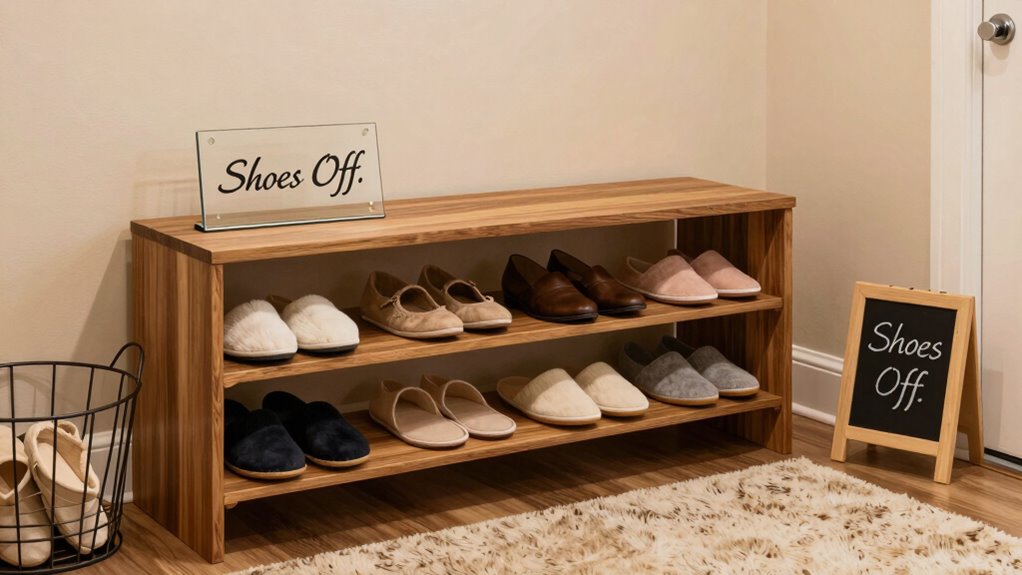 clear polite shoes off communication