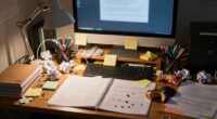 cluttered desk disrupts concentration