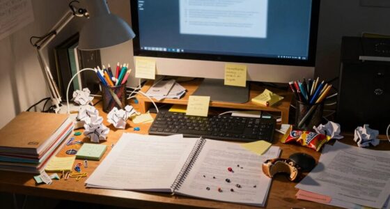 cluttered desk disrupts concentration