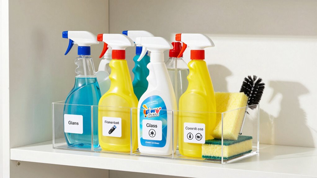 color coded labeled containers