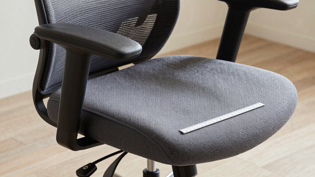 correct seat depth width