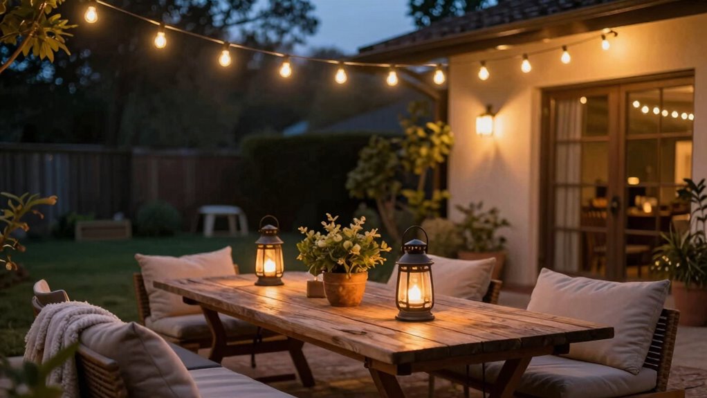 create cozy outdoor ambiance