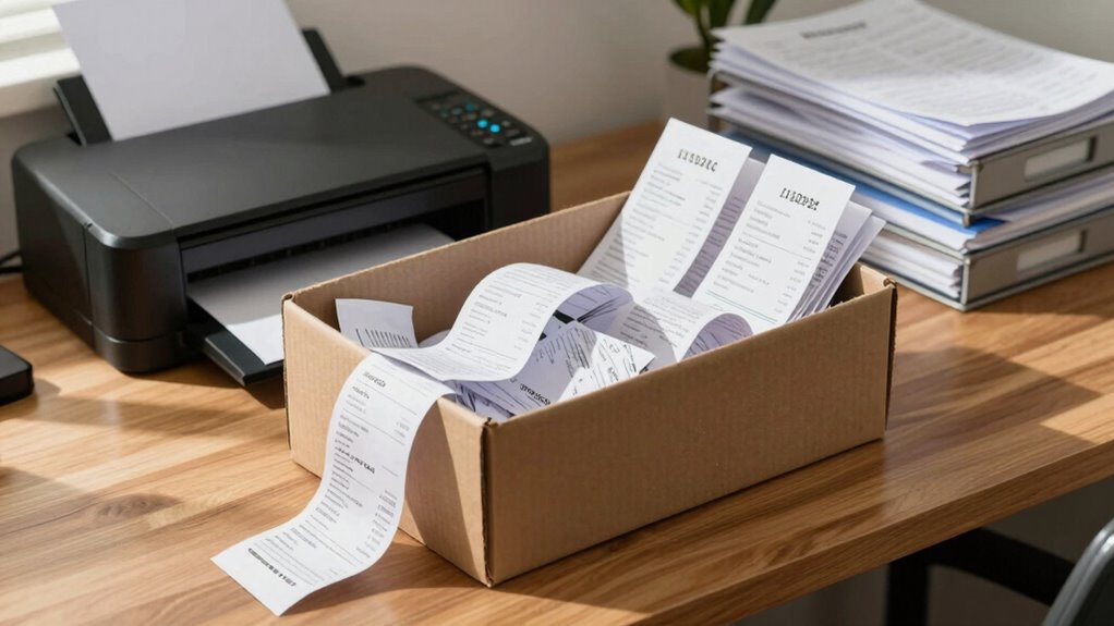 disorganized receipt storage system