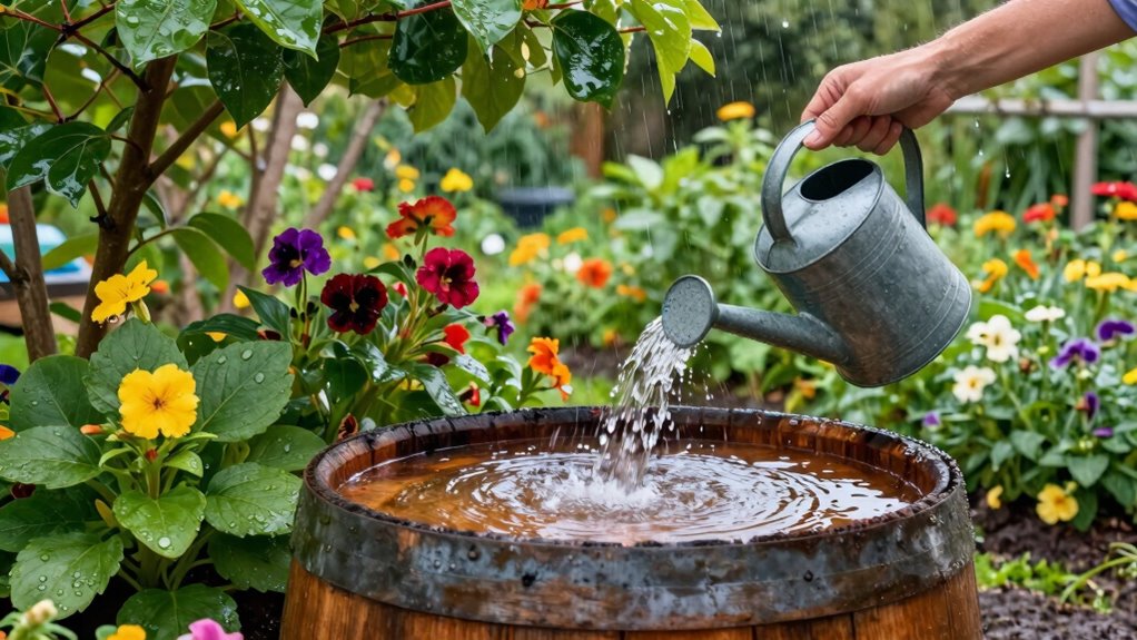 efficient rainwater garden use