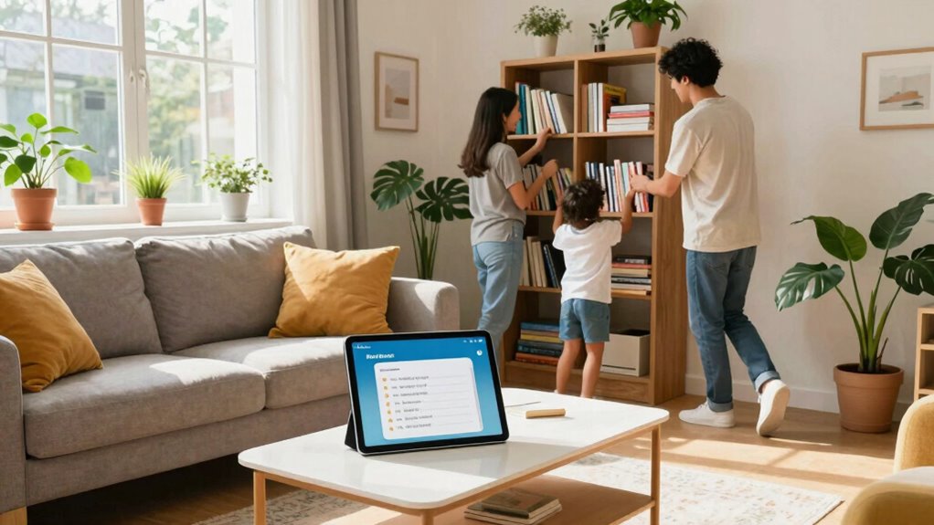 family teamwork accelerates cleaning