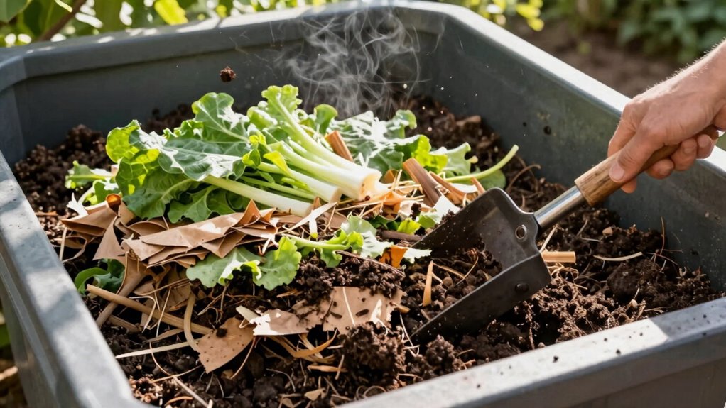 layer turn aerate compost