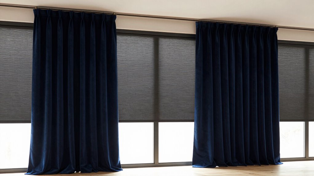 layered heavy soundproofing curtains