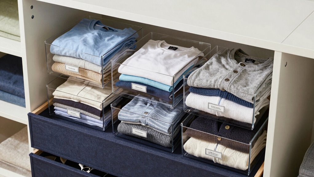 organize clothes with stacking