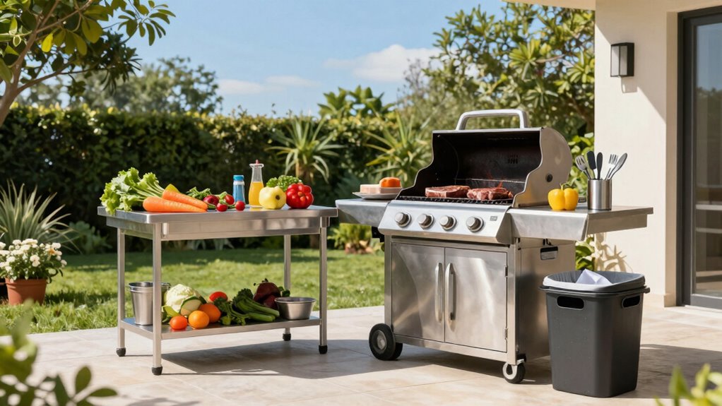 organized calm outdoor cooking