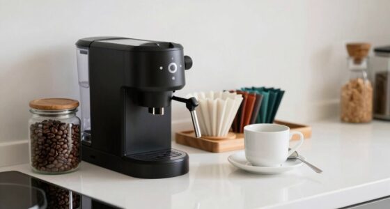 organized clean coffee counter