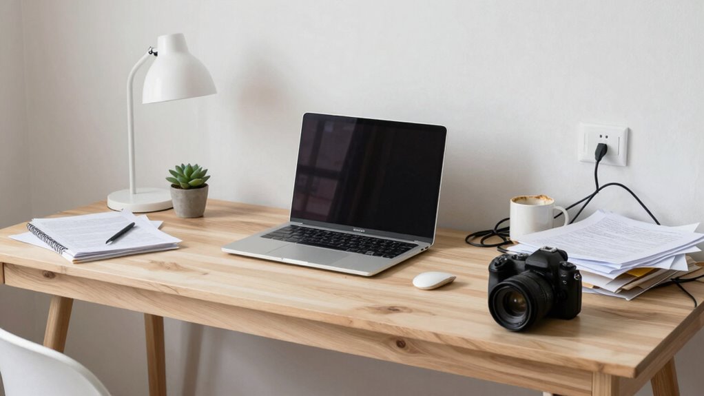 organized ergonomic calming workspace