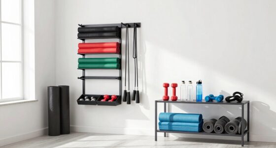 organized fitness equipment storage