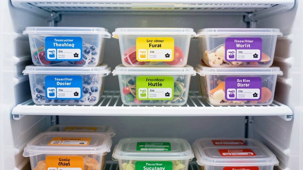 organized safe freezer storage