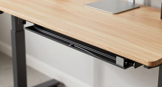 organized standing desk cables