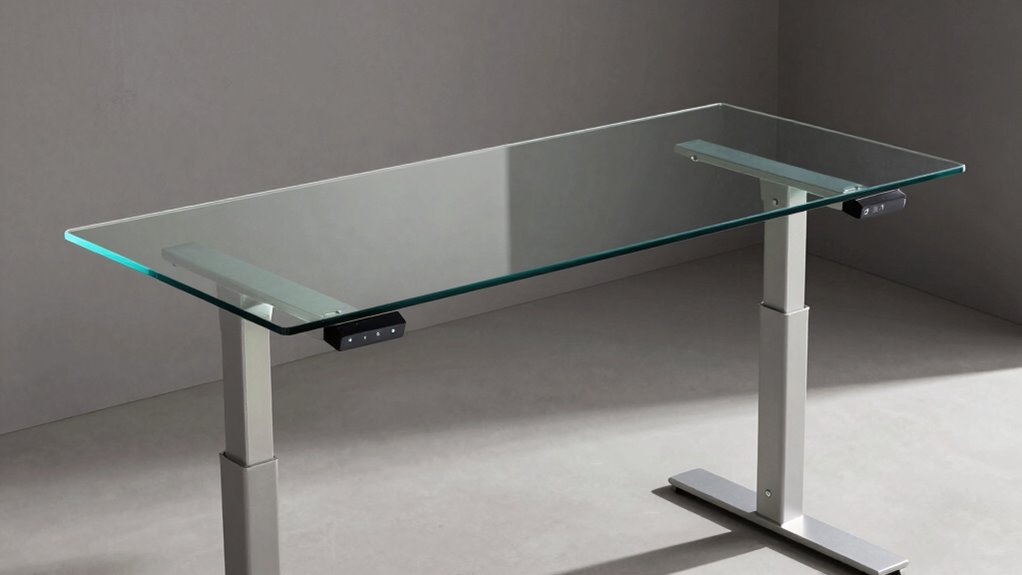 premium adjustable glass desk