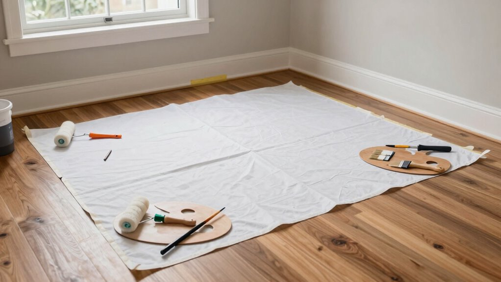protect surfaces with tape