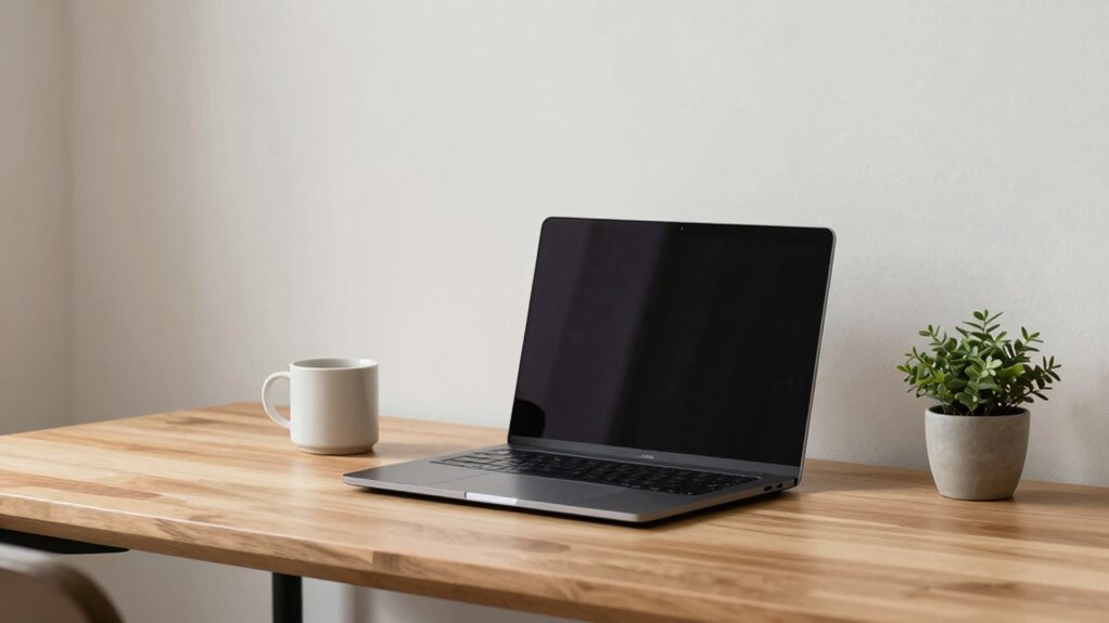 simple balanced clutter free workspace