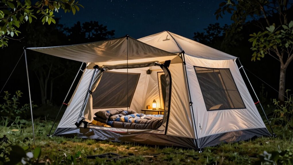 spacious weather resistant camping tent