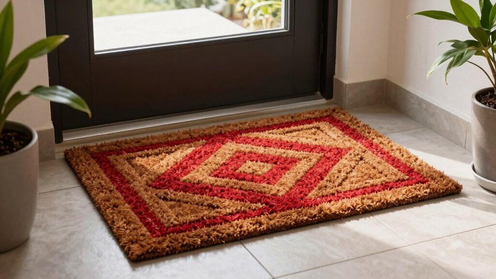 strategic entryway mat placement