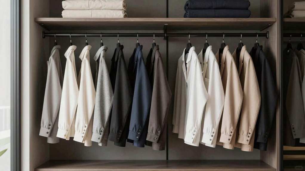 streamlined wardrobe reduces clutter