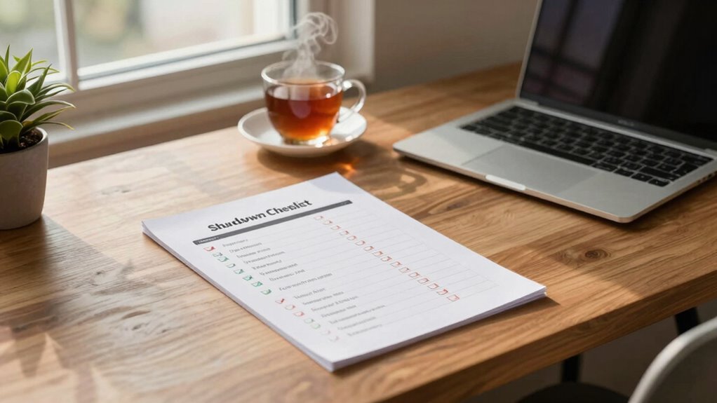 structured evening work routine