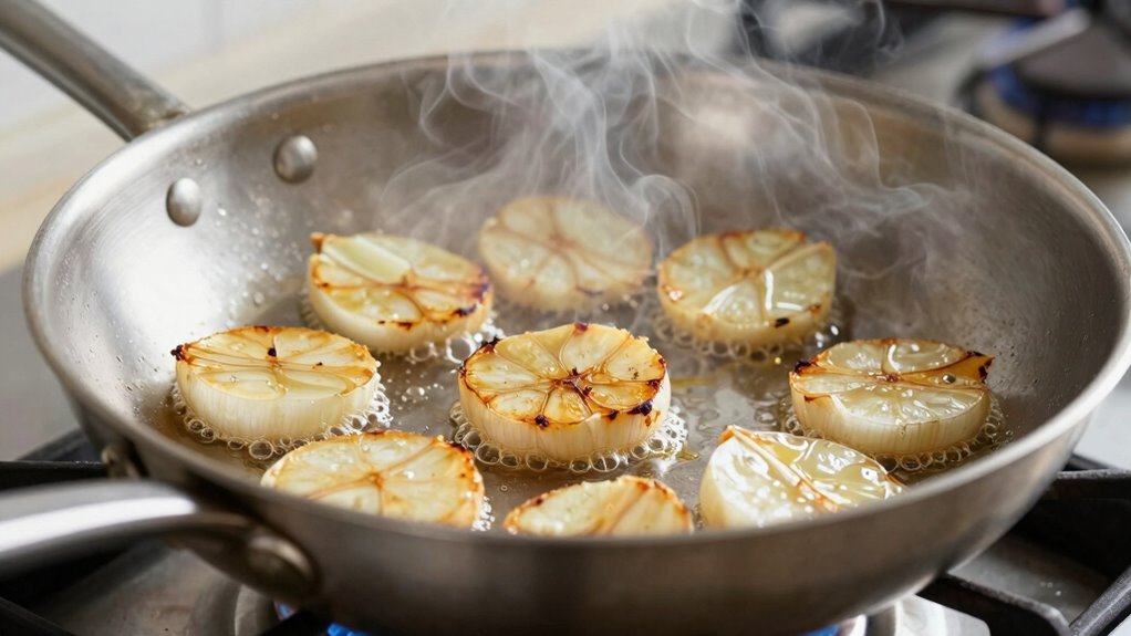 timing prevents garlic burning