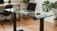 top glass electric desks