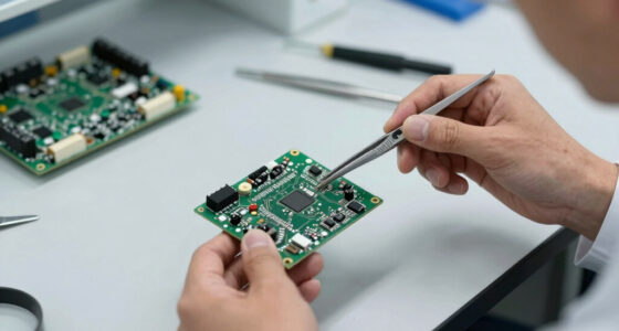 Examining circuit boards from the Space Shuttle's I/O Processor
